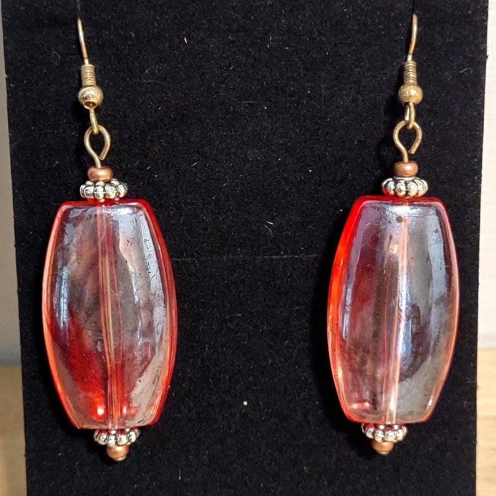 Rosewater Hue Chunky Glass Drop Earrings